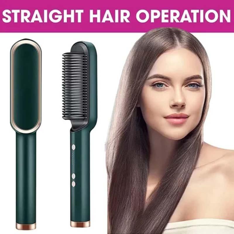 Hair straightener brush
