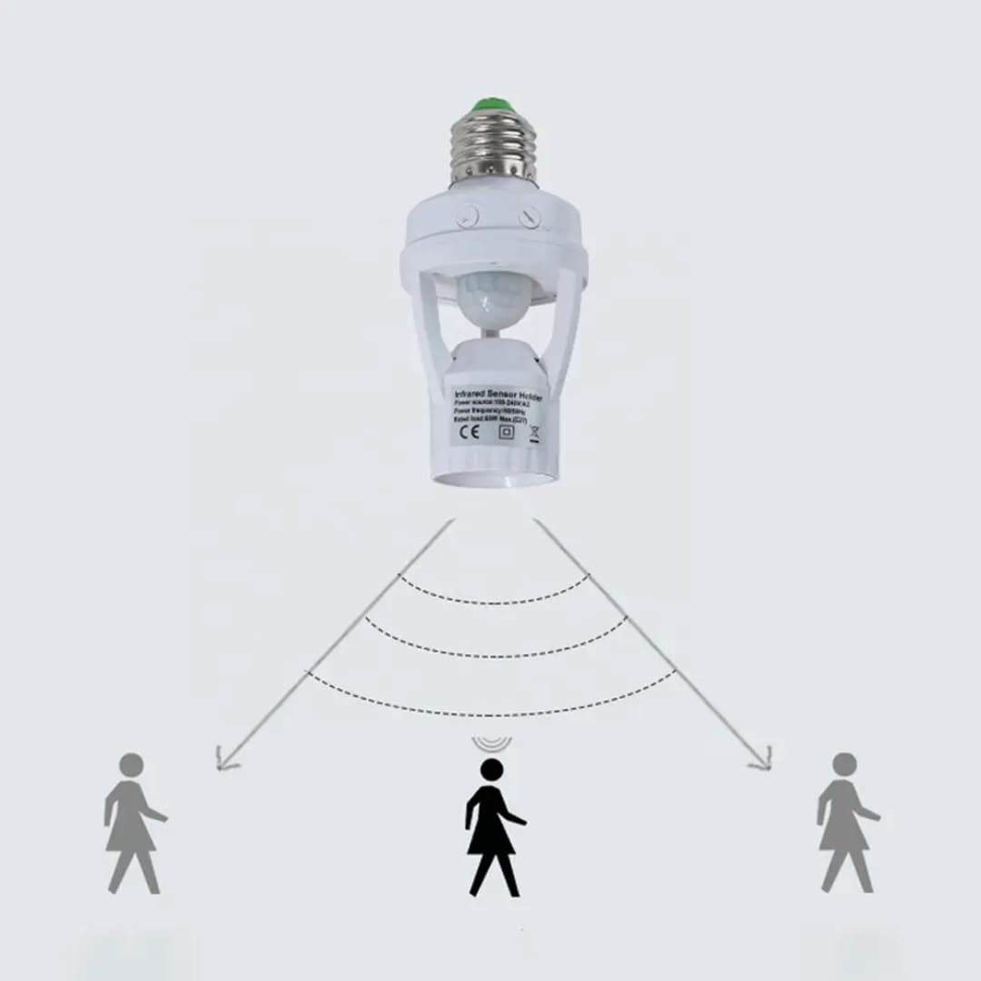 360° Smart Motion Sensor Lamp Holder – Automatic E27 Light Socket