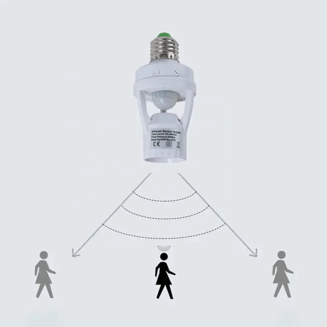 360° Smart Motion Sensor Lamp Holder ā Automatic E27 Light Socket