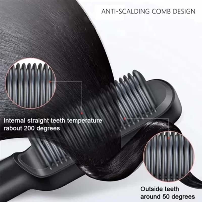 Hair straightener brush