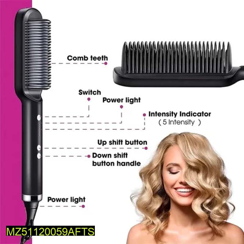 Hair straightener brush