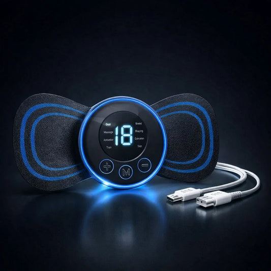 Rechargeable EMS Butterfly Massager – Electronic Muscle Stimulator | Portable Body Massage Pad for Pain Relief & Muscle Relaxation