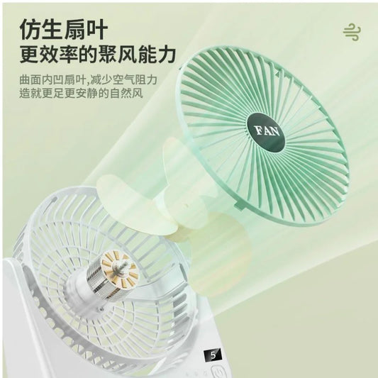 Circular Rechargeable Desktop Fan | Model QL-01 | 3 Speed Personal Cooling Fan | Quiet Air Circulator for Home, Office & Travel | Random Color