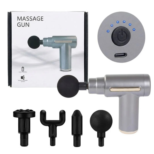 Deep Tissue Muscle Massage Gun | Fascia Relaxation Massage Gun with 6 Speed Levels & 4 Massage Heads | Random Color