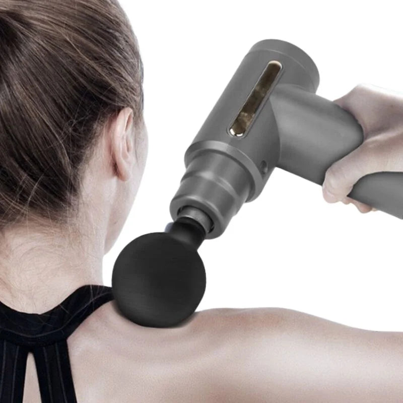 Deep Tissue Muscle Massage Gun | Fascia Relaxation Massage Gun with 6 Speed Levels & 4 Massage Heads | Random Color