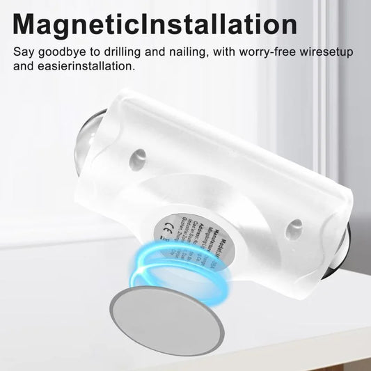 LED Night Light with Motion Sensor | Rechargeable Wireless Wall Lamp | Dimmable Smart Night Light | Magnetic Indoor & Outdoor Wall Light