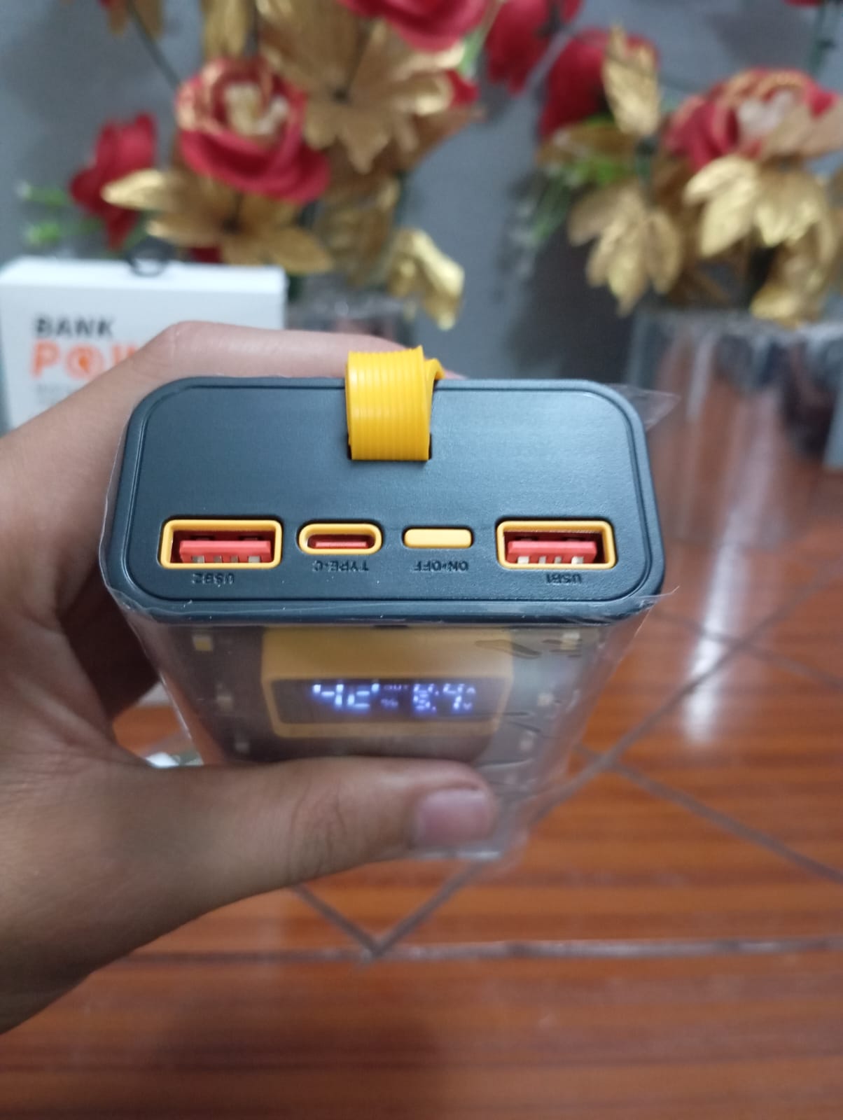 20000mAh Transparent Power Bank – Fast Charging + Emergency Light