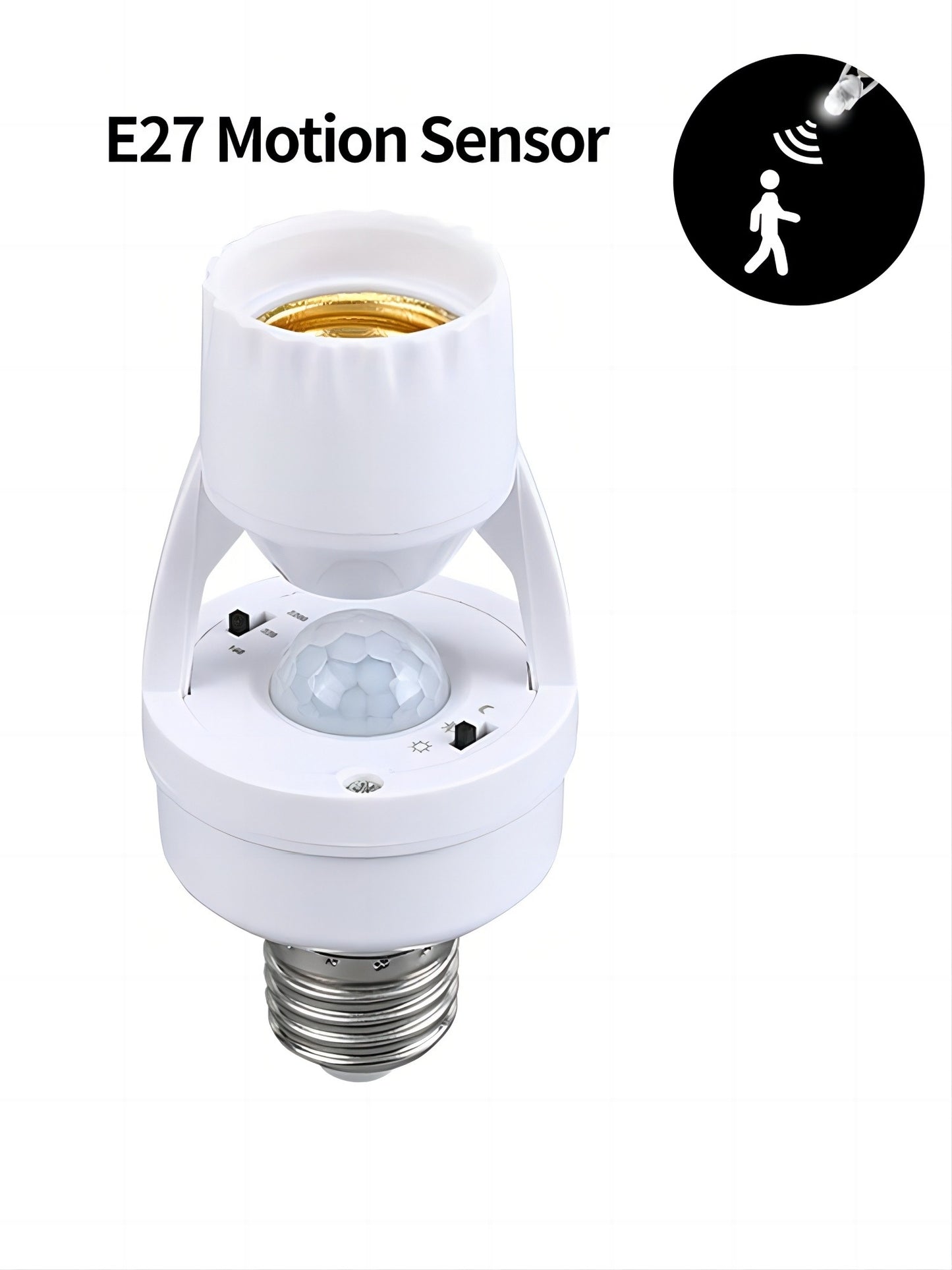 360° Smart Motion Sensor Lamp Holder – Automatic E27 Light Socket
