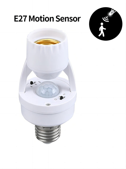 360° Smart Motion Sensor Lamp Holder – Automatic E27 Light Socket