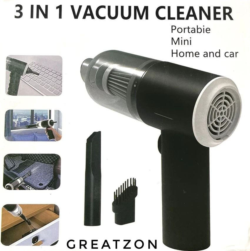 3-in-1 Portable Wireless Vacuum Cleaner – High Suction, Air Pump & Dust Blower