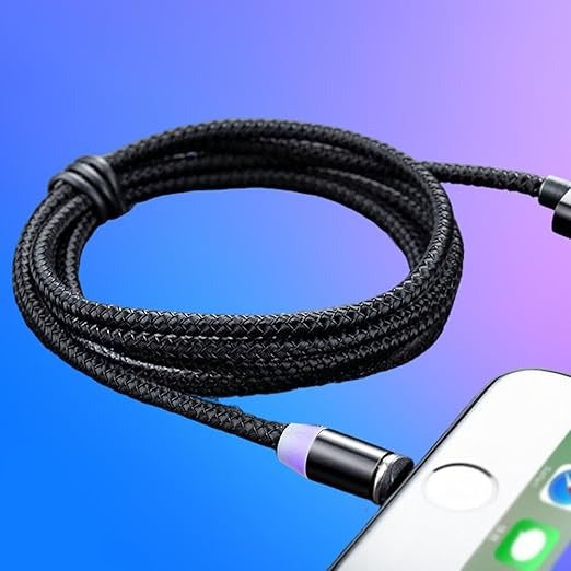 3-in-1 Magnetic Fast Charging Cable – Type-C, Micro USB & Lightning | 3A Fast Charging | 360° Magnetic Rotation