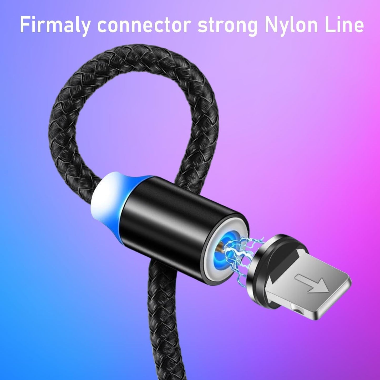 3-in-1 Magnetic Fast Charging Cable – Type-C, Micro USB & Lightning | 3A Fast Charging | 360° Magnetic Rotation