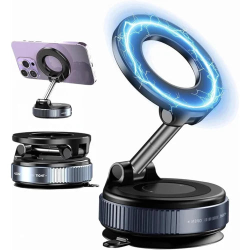 Magnetic Strong Phone Holder – 360° Adjustable Foldable Vacuum Mount