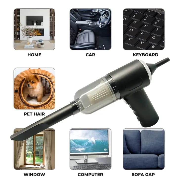 3-in-1 Portable Wireless Vacuum Cleaner – High Suction, Air Pump & Dust Blower