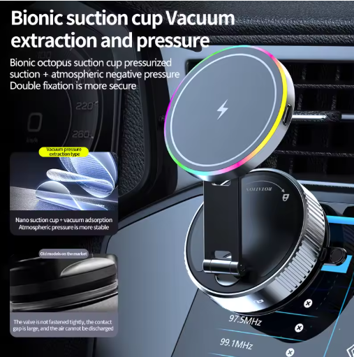 Magnetic Strong Phone Holder – 360° Adjustable Foldable Vacuum Mount