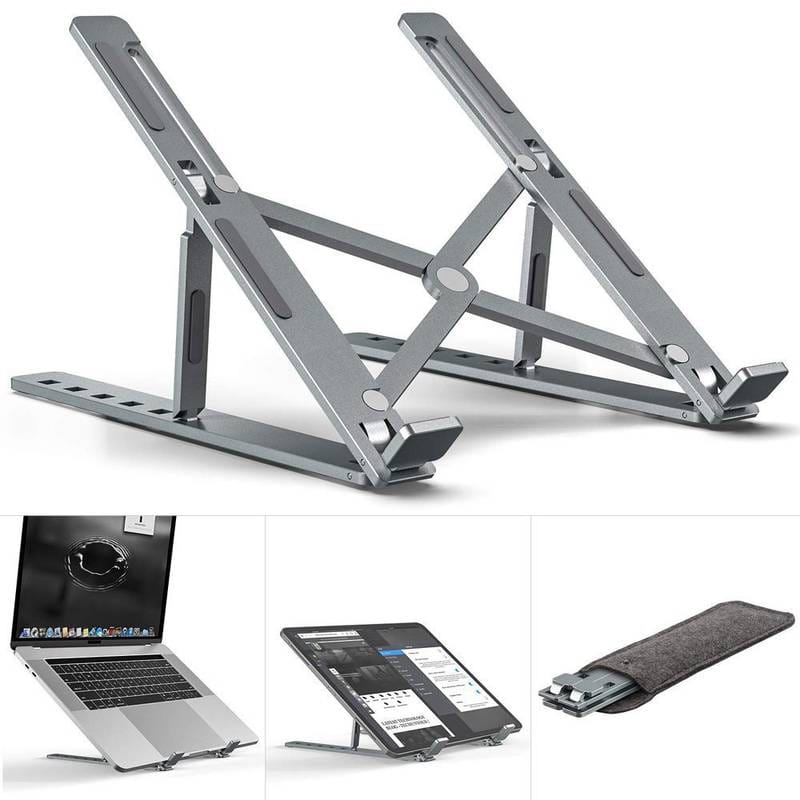 Foldable Metal Laptop Stand – Portable & Adjustable with Carry Cover