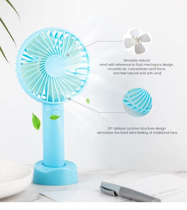 Portable Hand Fan – Mini Desktop Cooling Fan | Rechargeable Personal Air Fan