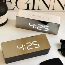 Digital LED Mirror Alarm Clock Modern Display With Time Temperature And Daily Use Convenience